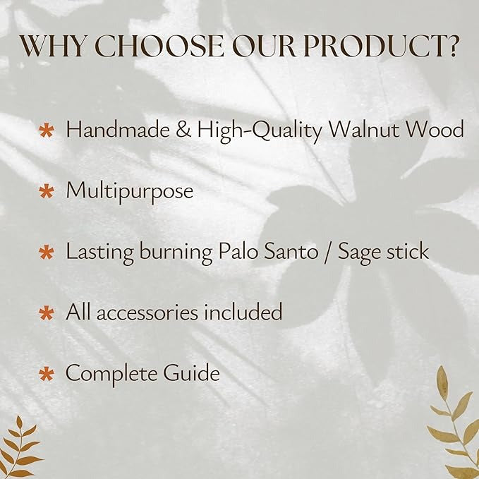 Palo Santo & Sage Holder – Timeless Walnut Harmony